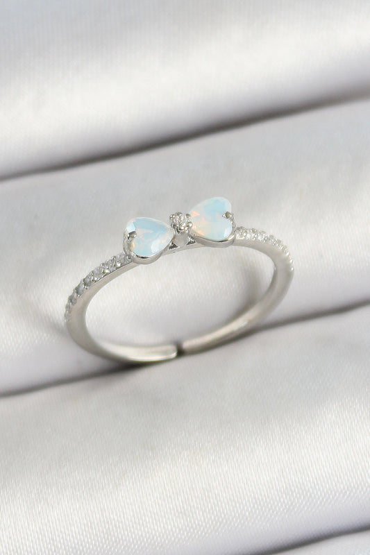 BYK3765 - Pirinç Fiyonk Figürlü Zirkon Taşlı Gümüş Renk Ayarlanabilir Kadın Yüzük