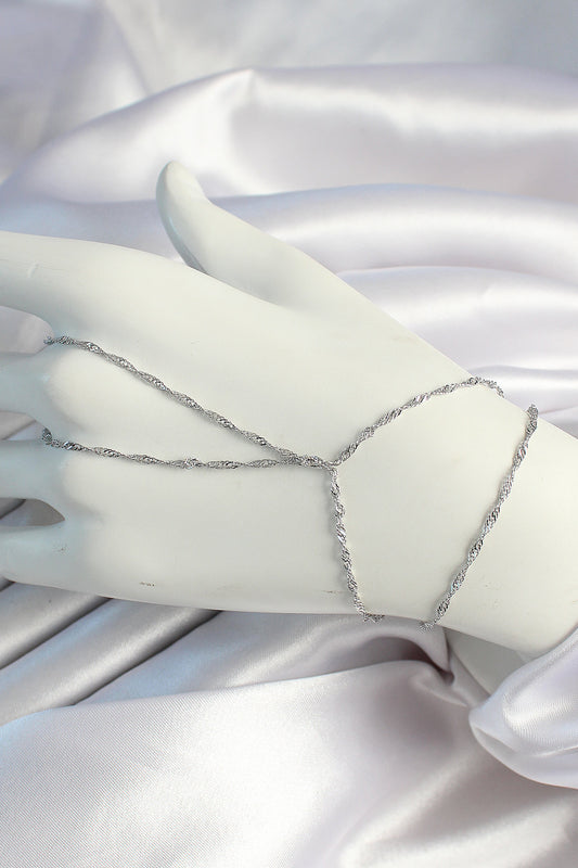 SN645 - Pirinç Gümüş Renk Esnek Burgu Zincirli Şahmeran