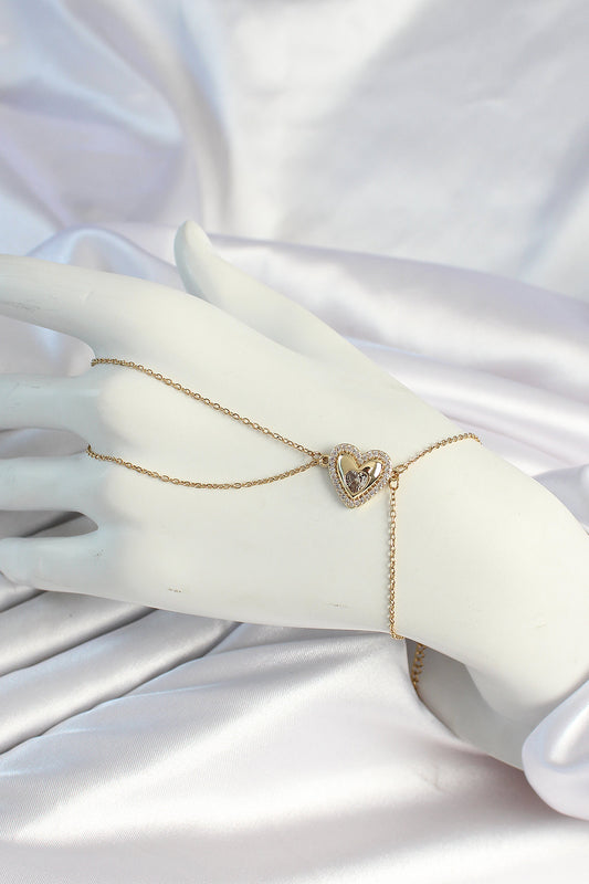 SN660 - 316L Çelik Zincirli Gold Renk Kalp Figürlü Şahmeran