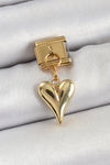 BC1399 - 316L Çelik Sallantılı Kalp Model Gold Renk Nomination Charm