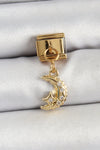 BC1431 - 316L Çelik Sallantılı Zirkon Taşlı Ay Model Gold Renk Nomination Charm