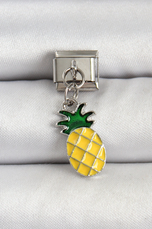 BC1496 - 316L Çelik Gümüş Renk Ananas Model Nomination Charm