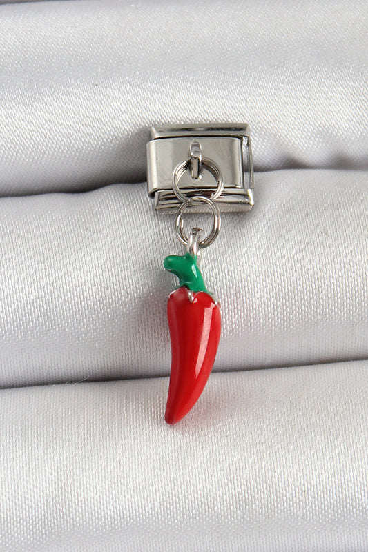 BC1488 - 316L Çelik Gümüş Renk Kapya Biber Model Nomination Charm
