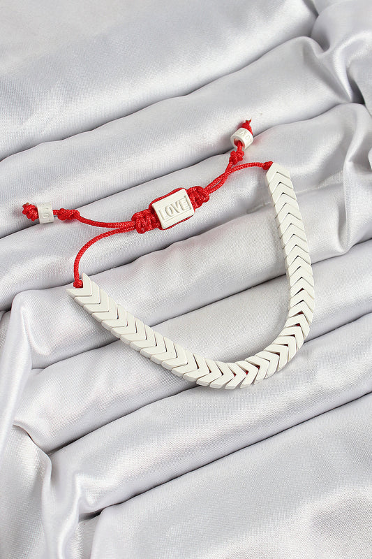 BB7189 - Pirinç Asansörlü Beyaz Juju Kadın Bileklik