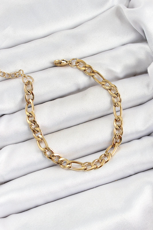 EB3734 - 316L Çelik Gold Renk Zincir Erkek Bileklik