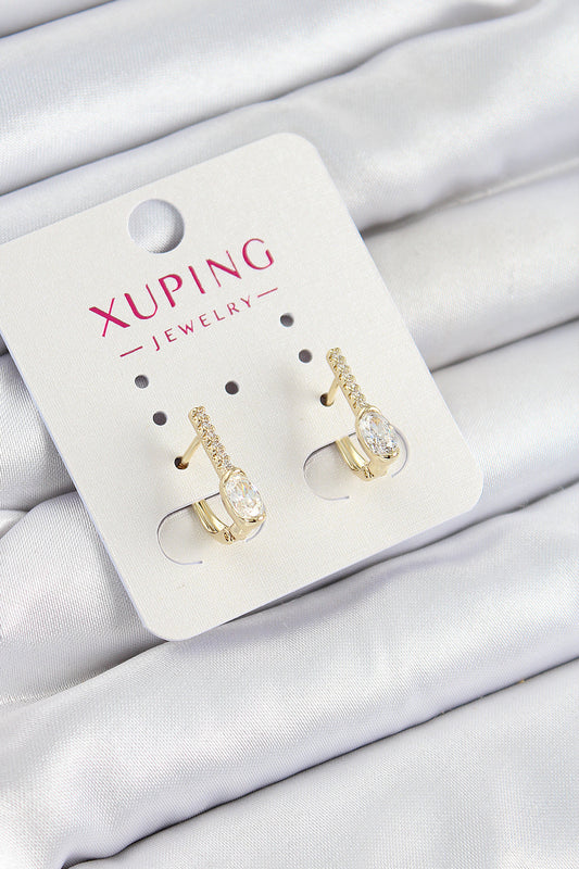 Xuping Zirkon Taşlı I Model Gold Renk Kadın Küpe - BKP10842