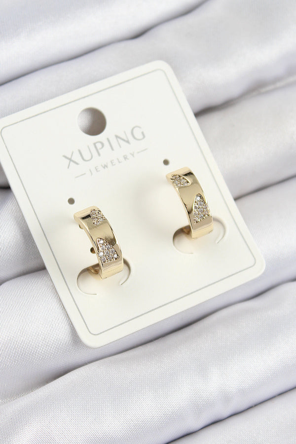 BKP10851 - Xuping Zirkon Taşlı Desenli Halka Model Gold Renk Kadın Küpe