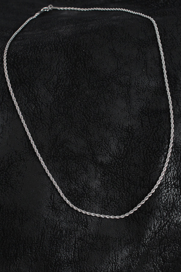 ERK1387 - 316L Çelik Halat Zincir Model Gümüş Renk Erkek Kolye