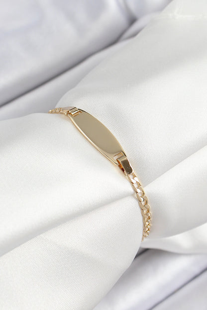 BB7435 - Pirinç Oval Model Gold Renk Xuping Bebek Künyesi