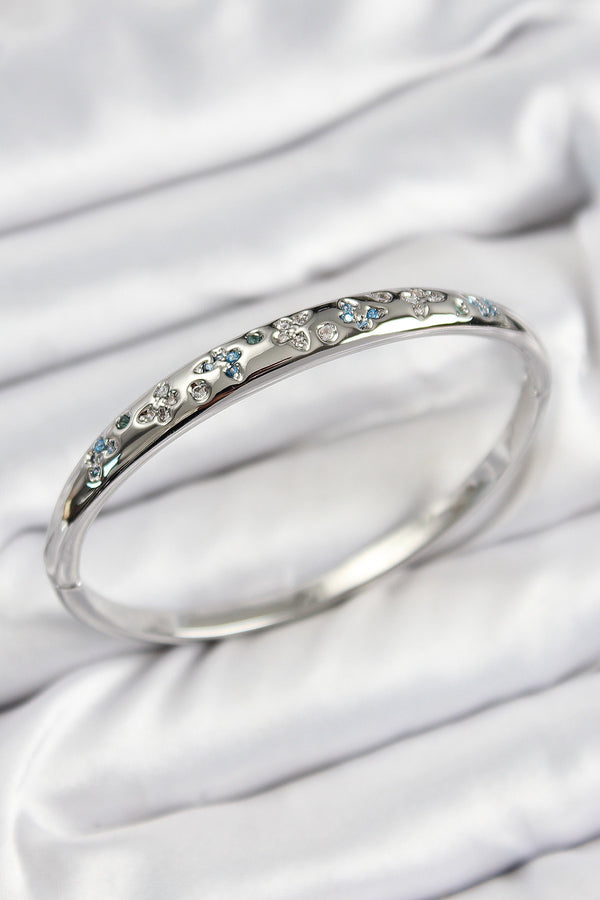 BB7569 - Pirinç Zirkon Taşlı Kelebek Model Gümüş Renk Kadın Kelepçe