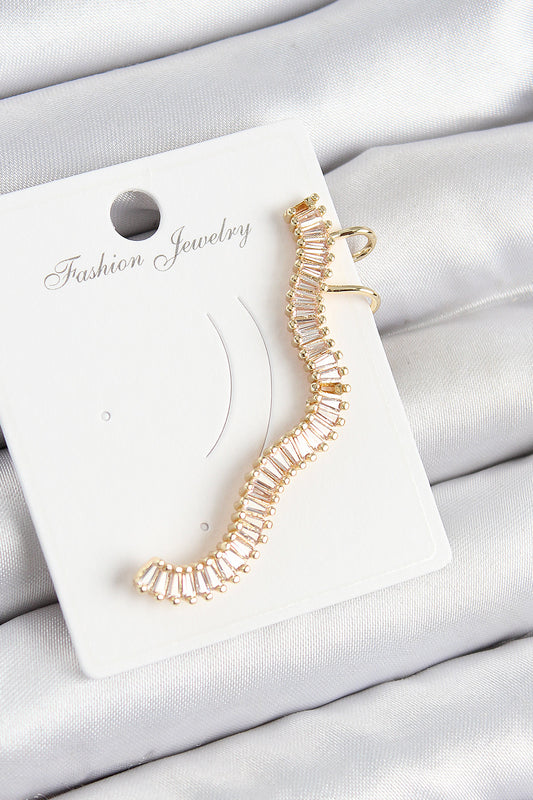 BKP10985 - Pirinç Su Yolu Model Gold Renk Sağ Kıkırdak Küpe