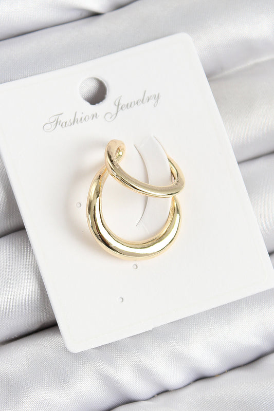 Pirinç Halka Model Gold Renk Sağ Kıkırdak Küpe - BKP10998