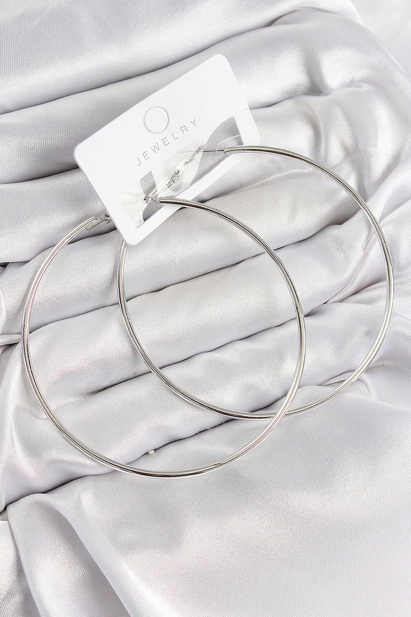 BKP11036 - Pirinç Halka Model Gümüş Renk Kadın Küpe