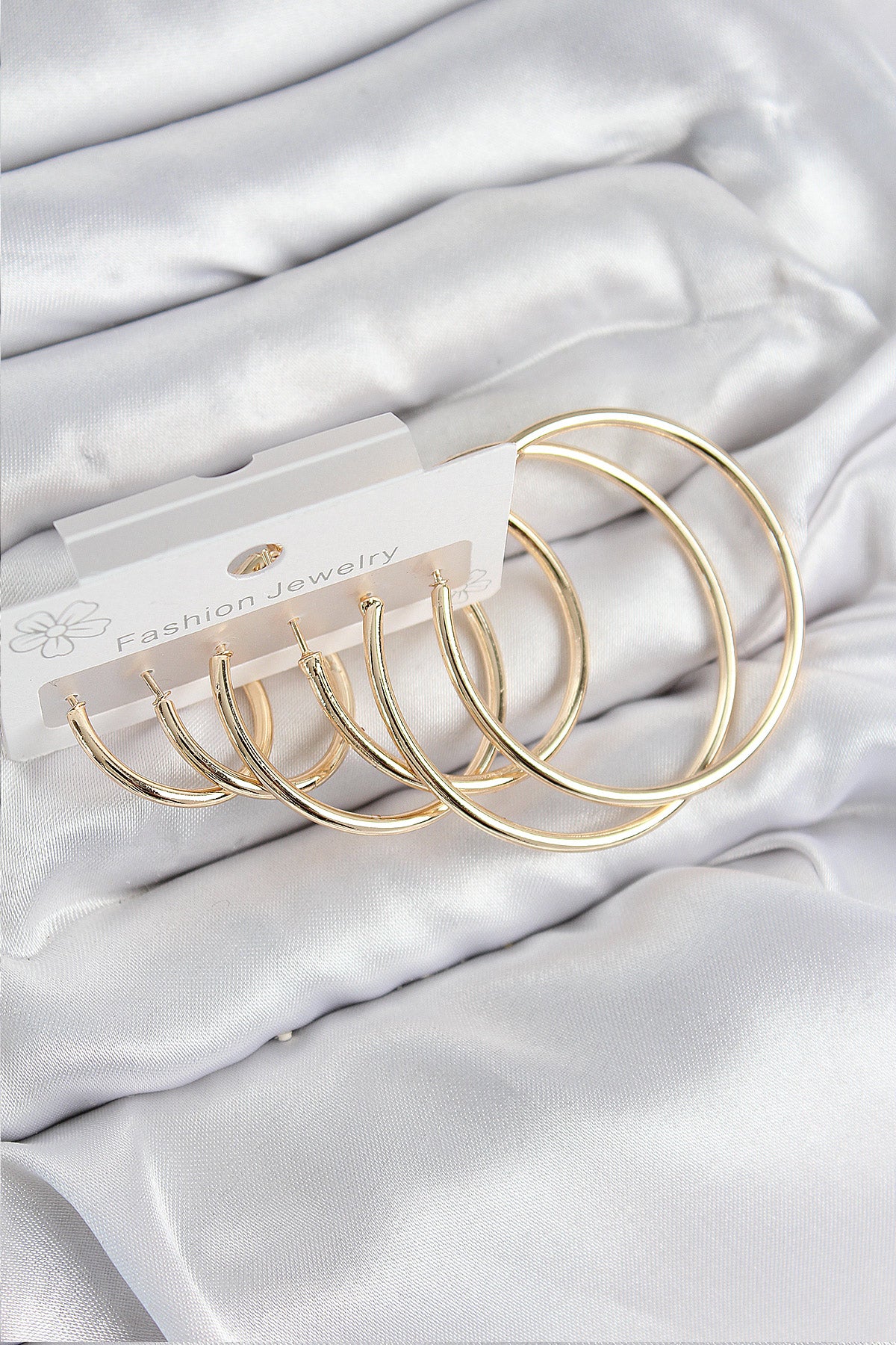 Pirinç Halka Model Gold Renk Kadın Set Küpe - BKP11041