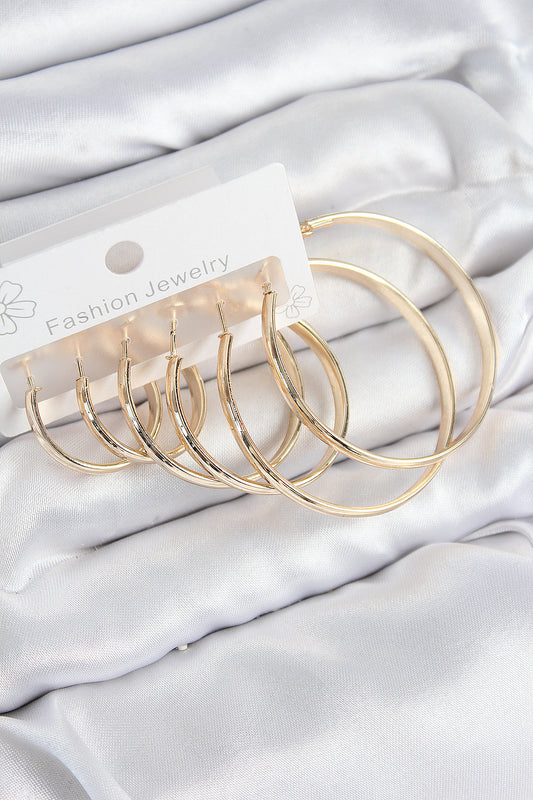 Pirinç Halka Model Gold Renk Kadın Set Küpe - BKP11047