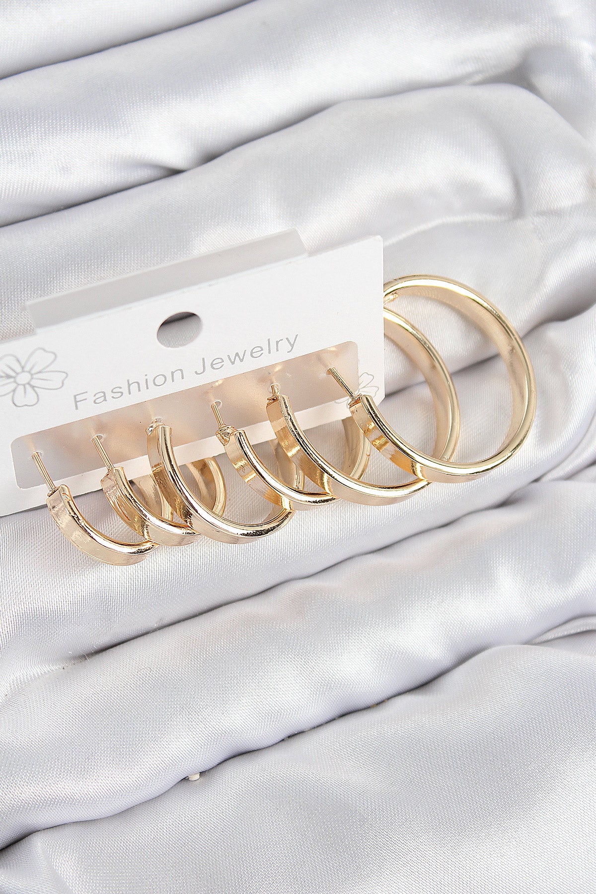 Pirinç Halka Model Gold Renk Kadın Set Küpe - BKP11049
