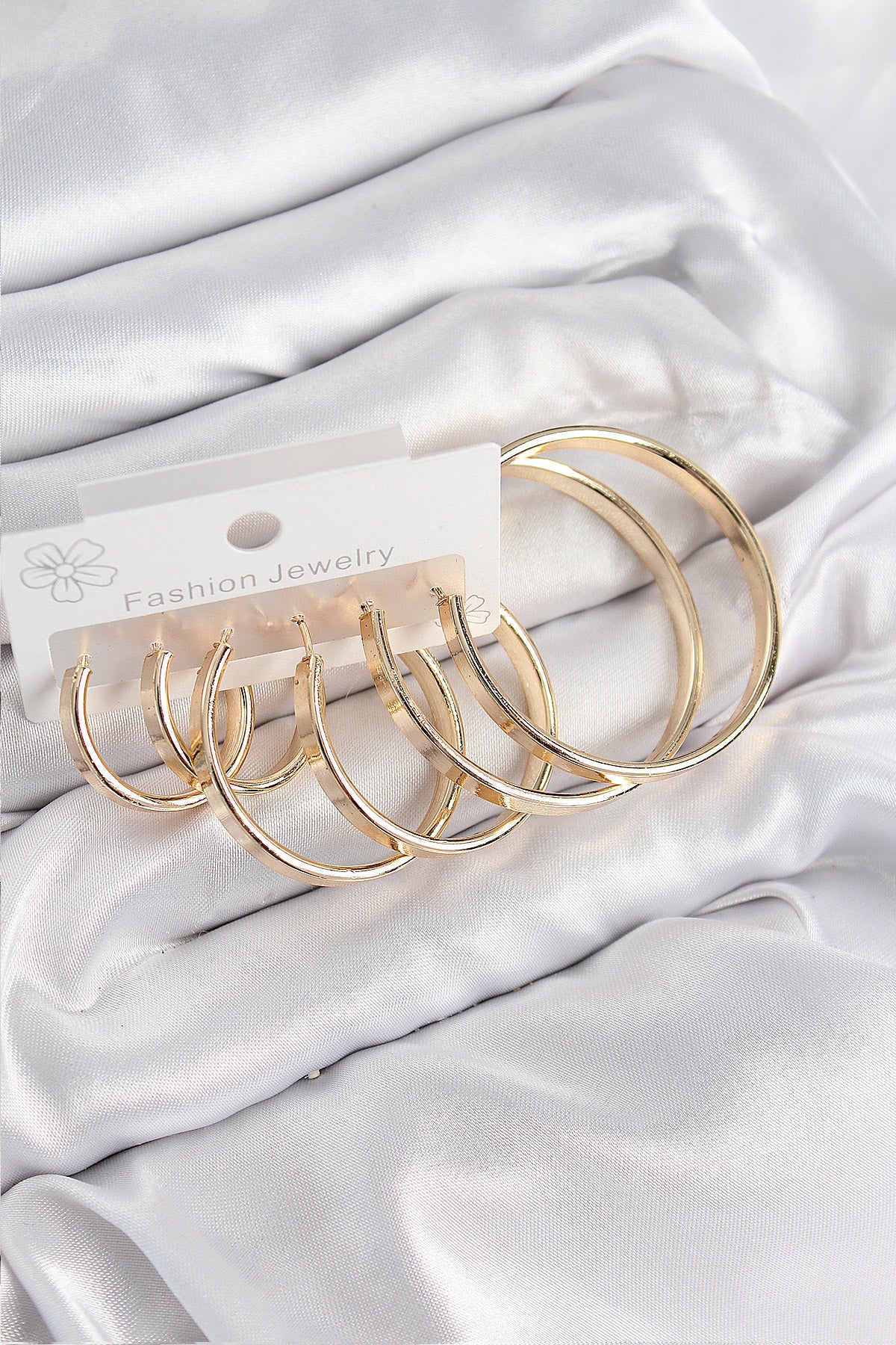 Pirinç Halka Model Gold Renk Kadın Set Küpe - BKP11055