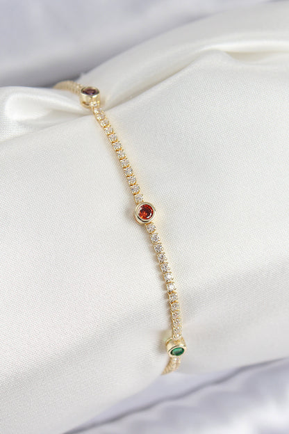 BB7664 - Pirinç Zirkon Taşlı Asorti Model Gold Renk Kadın Bilekilk