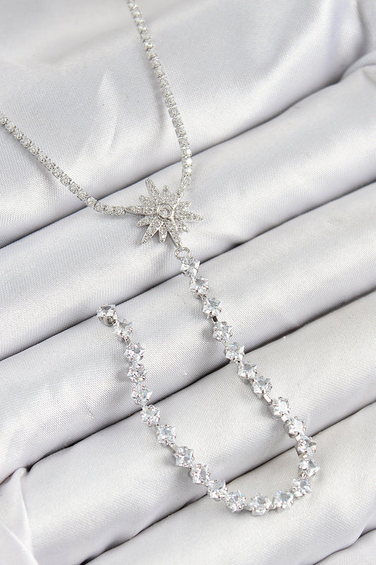 BKO10449 - Pirinç Zirkon Taşlı Kutup Yıldızı Model Gold Renk Y Kolye