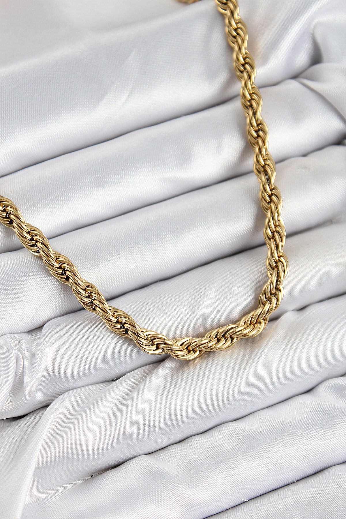 316L Çelik Burgu Model Gold Renk Kadın Kolye - BKO10485