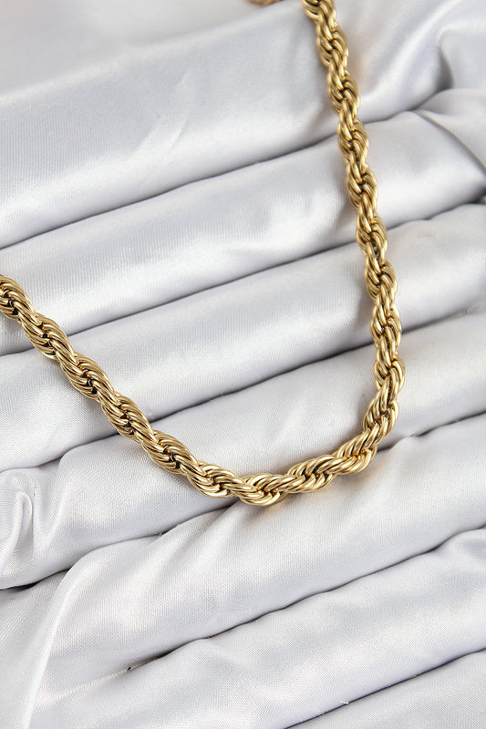 316L Çelik Burgu Model Gold Renk Kadın Kolye - BKO10485