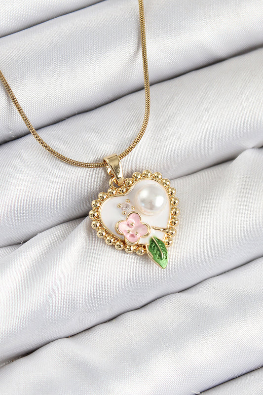 BKO10486 - 316L Çelik Sanatsal Portre Model Gold Renk Kadın Kolye