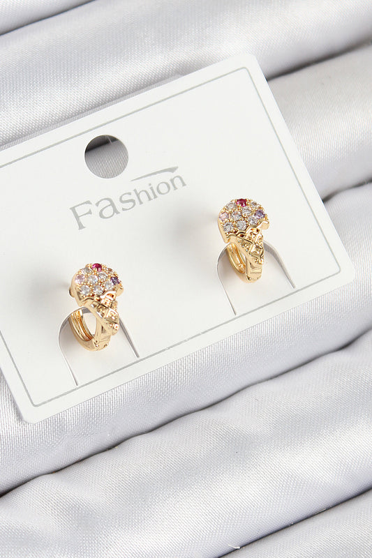 BKP11201 - Pirinç Zirkon Taşlı Dondurma Model Gold Renk Çocuk Küpe