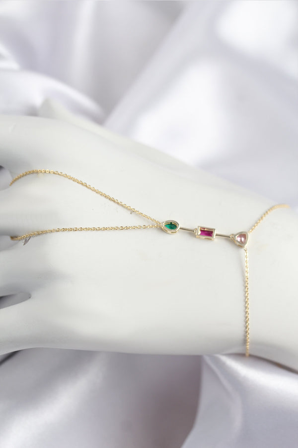 SN723 - Pirinç Renkli Zirkon Taşlı Model Gold Renk Şahmeran