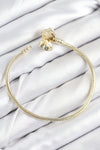 BB7805 - Pirinç Charm Zirkon Taşlı Yonca Model Gold Renk Kadın Bileklik