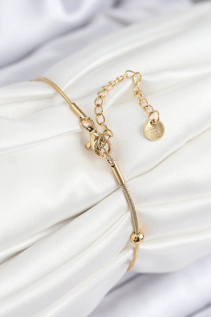 BB7845 - 316L Çelik Topcuk Model Gold Renk Kadın Bileklik