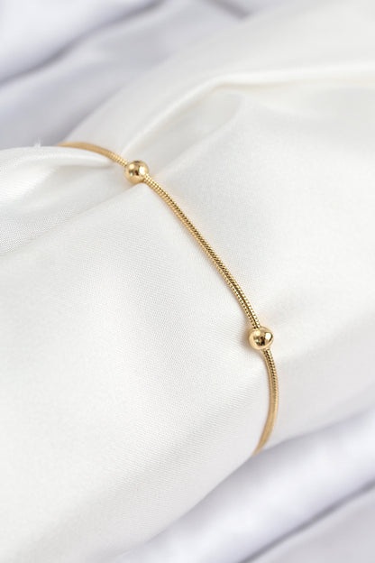 BB7845 - 316L Çelik Topcuk Model Gold Renk Kadın Bileklik