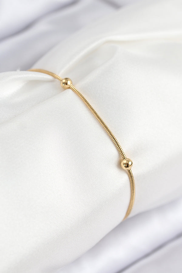 BB7845 - 316L Çelik Topcuk Model Gold Renk Kadın Bileklik