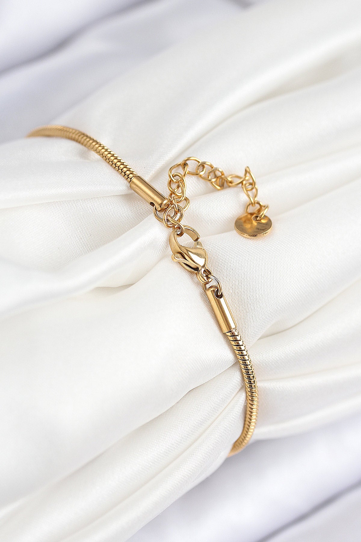 316L Çelik Göz Charm Model Gold Renk Kadın Bileklik - BB7844