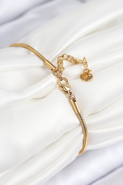 316L Çelik Göz Charm Model Gold Renk Kadın Bileklik - BB7844