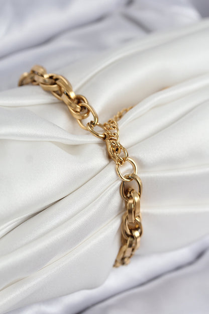 316L Çelik Örgü Model Gold Renk Kadın Bileklik - BB7833