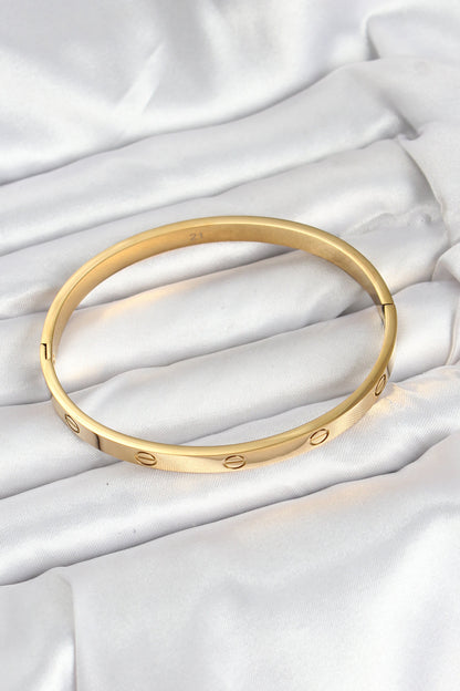 316L Çelik Gold Renk 65 mm Kadın Kelepçe Bileklik - BB7912