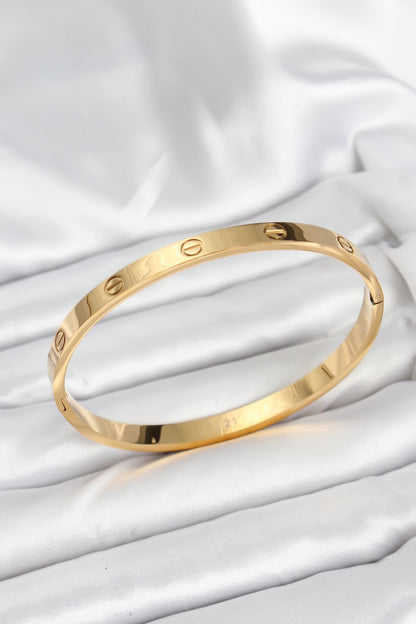 316L Çelik Gold Renk 65 mm Kadın Kelepçe Bileklik - BB7912