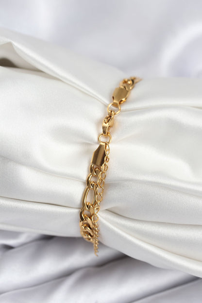 316L Çelik Gold Renk Oval Yazı Yazmaya Uygun Kadın Bileklik - BB7917