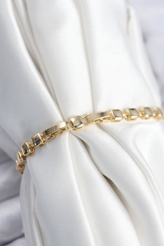 BB7938 - Pirinç VIP Seri Zirkon Taşlı Gold Renk Kadın Bileklik