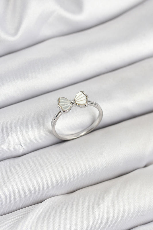 BYK3839 - Pirinç Gümüş Renk Fiyonk Model Kadın Yüzük