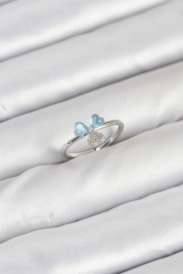 BYK3859 - Pirinç Gümüş Renk Yonca Model Kadın Yüzük