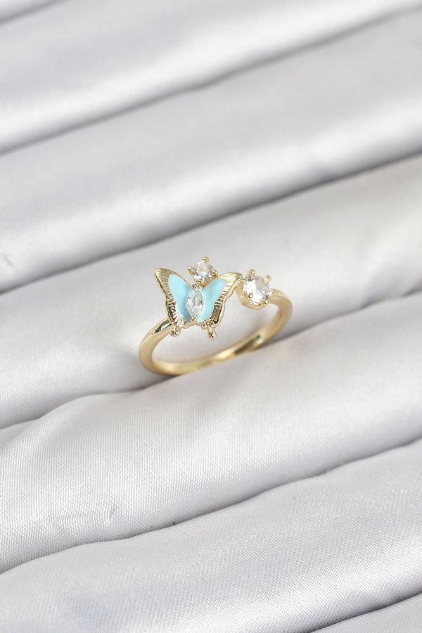 BYK3864 - Pirinç Gold Renk Kelebek Model Kadın Yüzük