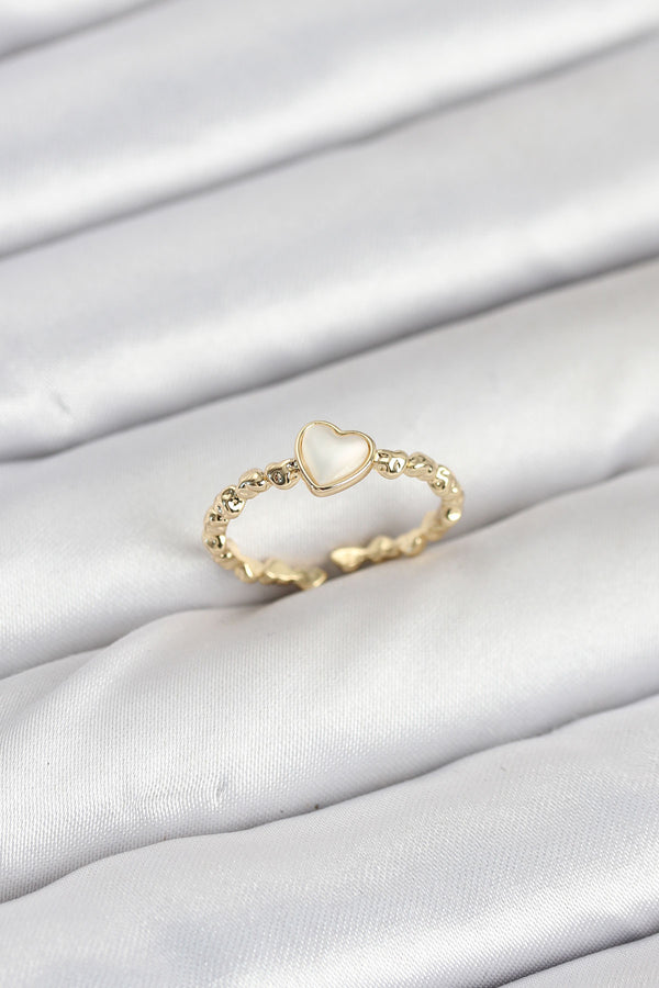 BYK3874 - Pirinç Gold Renk Kalpli Model Kadın Yüzük