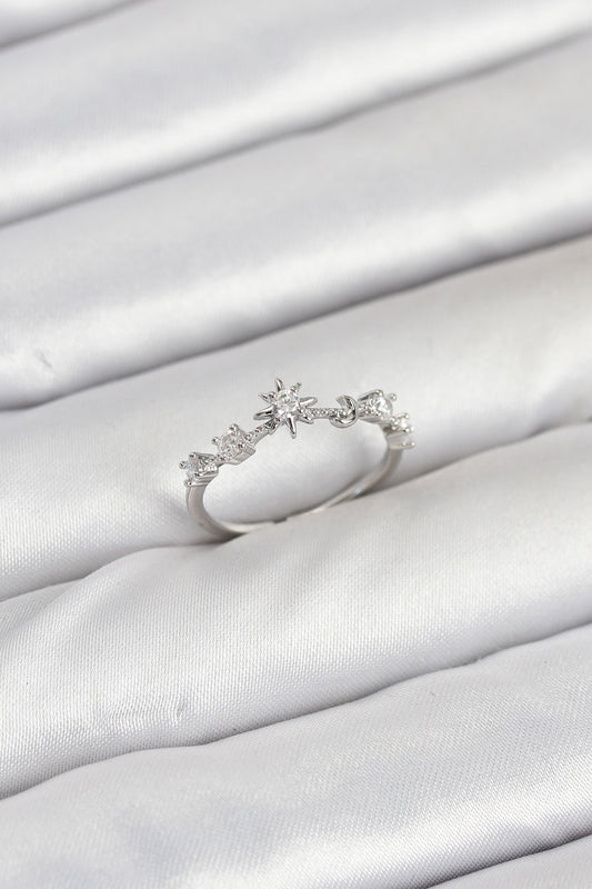 BYK3891 - Pirinç Gümüş Renk Manifest Kadın Yüzük