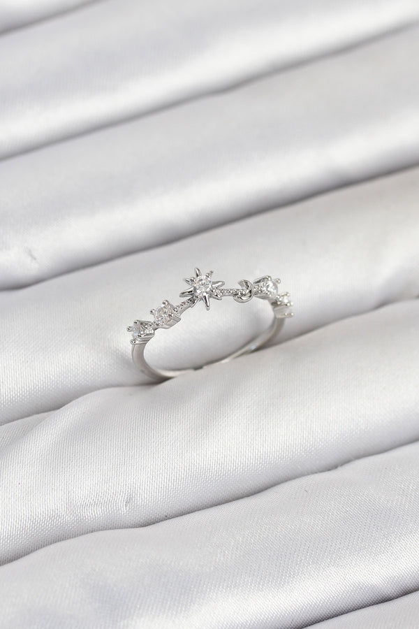 BYK3891 - Pirinç Gümüş Renk Manifest Kadın Yüzük