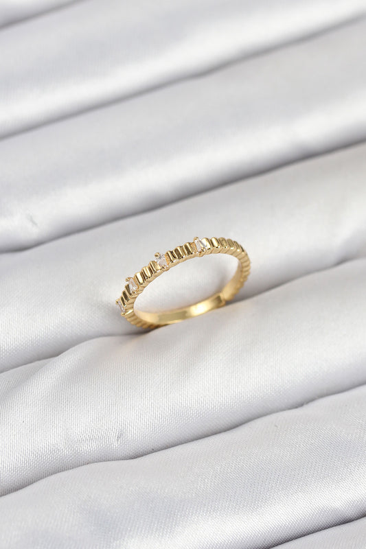 BYK3892 - Pirinç Gold Renk Lazer Kesim Kadın Yüzük