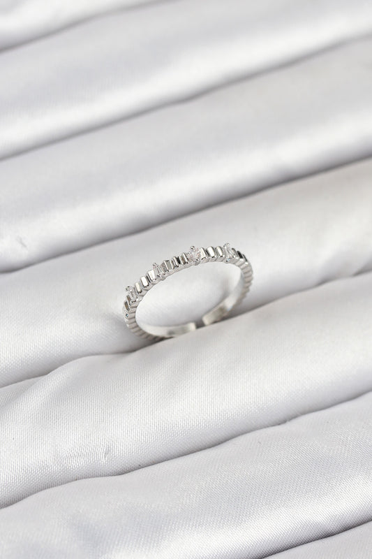 BYK3893 - Pirinç Gümüş Renk Lazer Kesim Kadın Yüzük