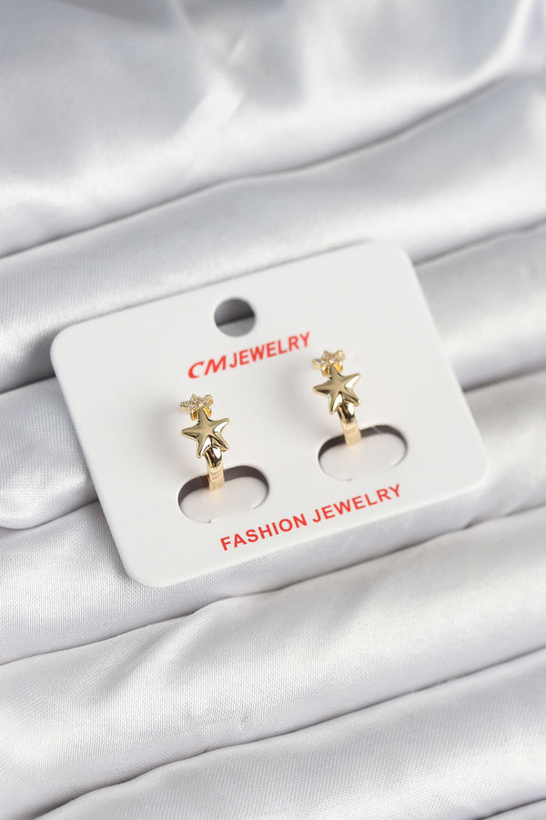 BKP11242 - Pirinç Gold Renk Yıldız Kadın Küpe