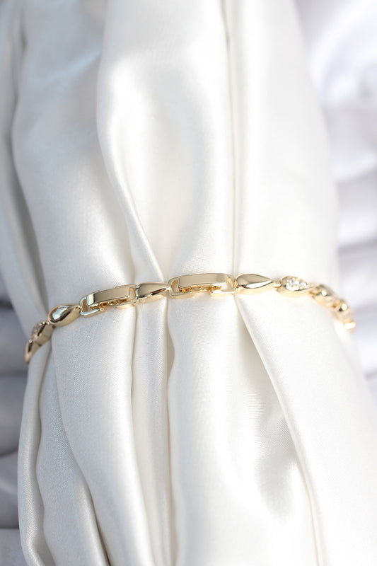 Pirinç Gold Renk Damla Model Kadın Bileklik - BB7961