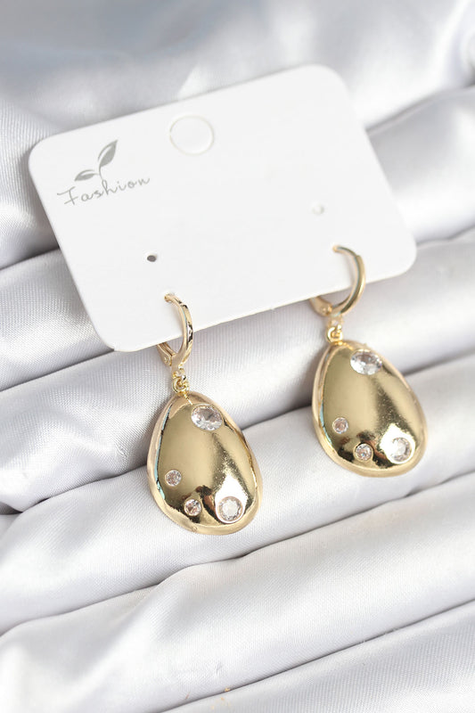 BKP11281 - Gold Renk Pirinç Damla Model Kadın Küpe